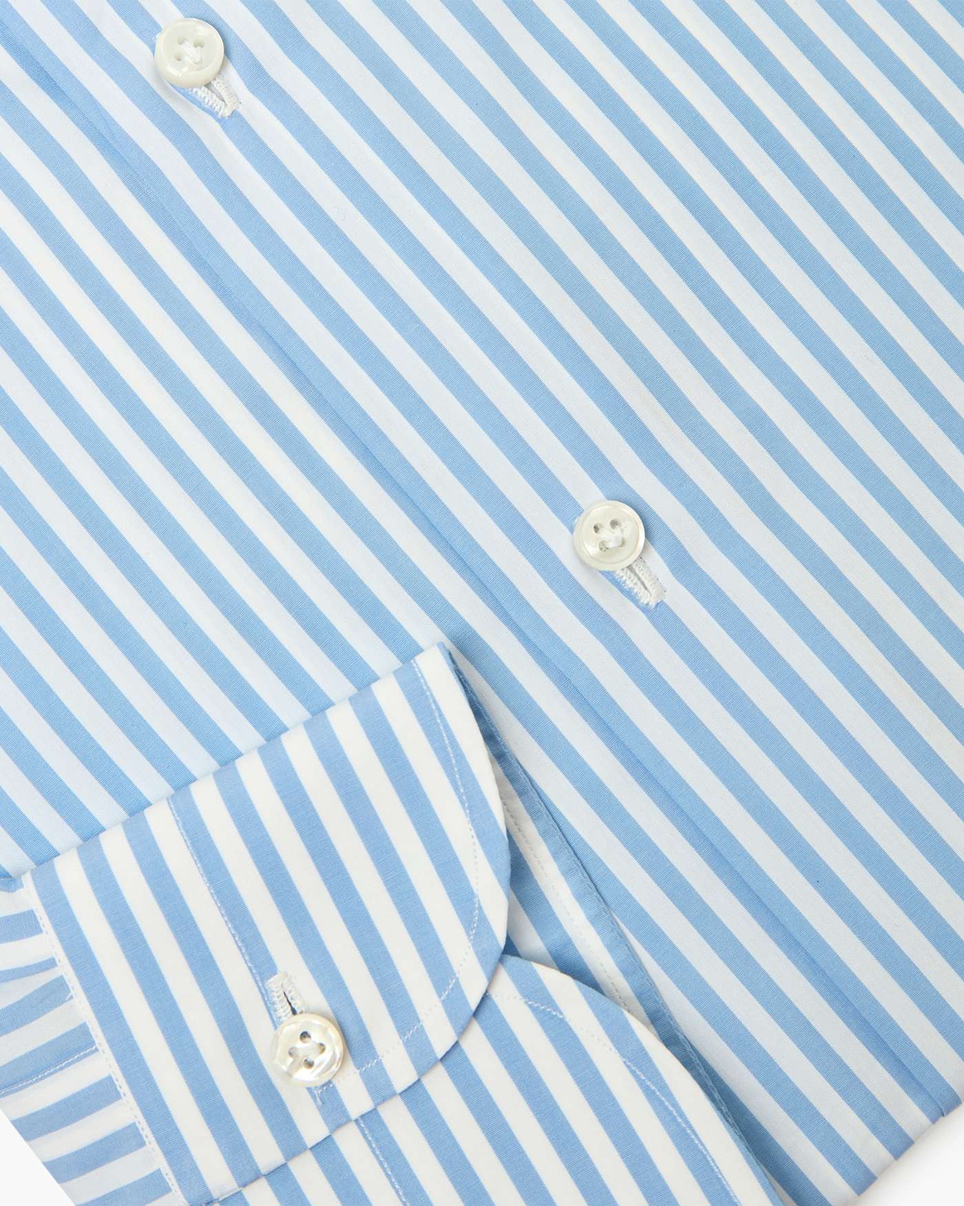 Camicia Classica Sartoriale a Righe in Cotone Collo Cutaway - Azzurro