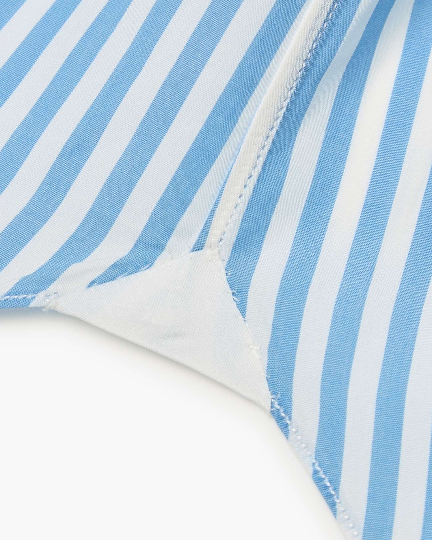 Camicia Classica Sartoriale a Righe in Cotone Collo Cutaway - Azzurro