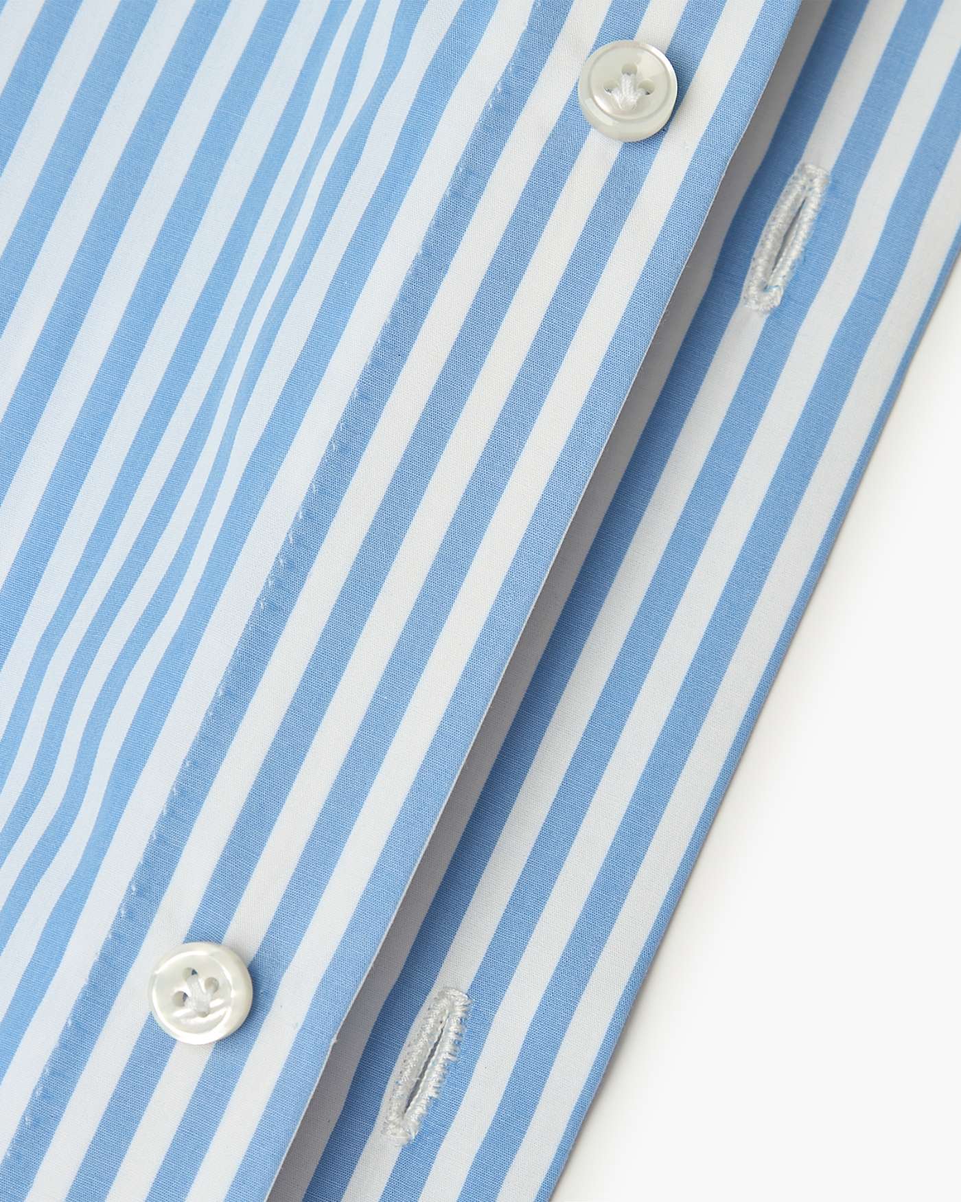 Camicia Classica Sartoriale a Righe in Cotone Collo Cutaway - Azzurro