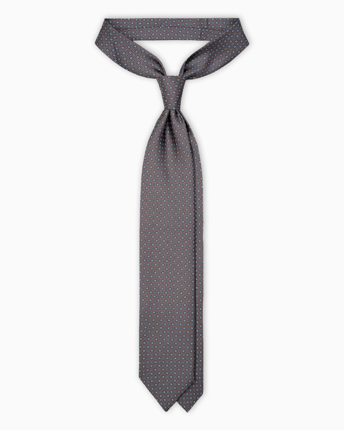 Micro Pattern English Silk Tie - Grey