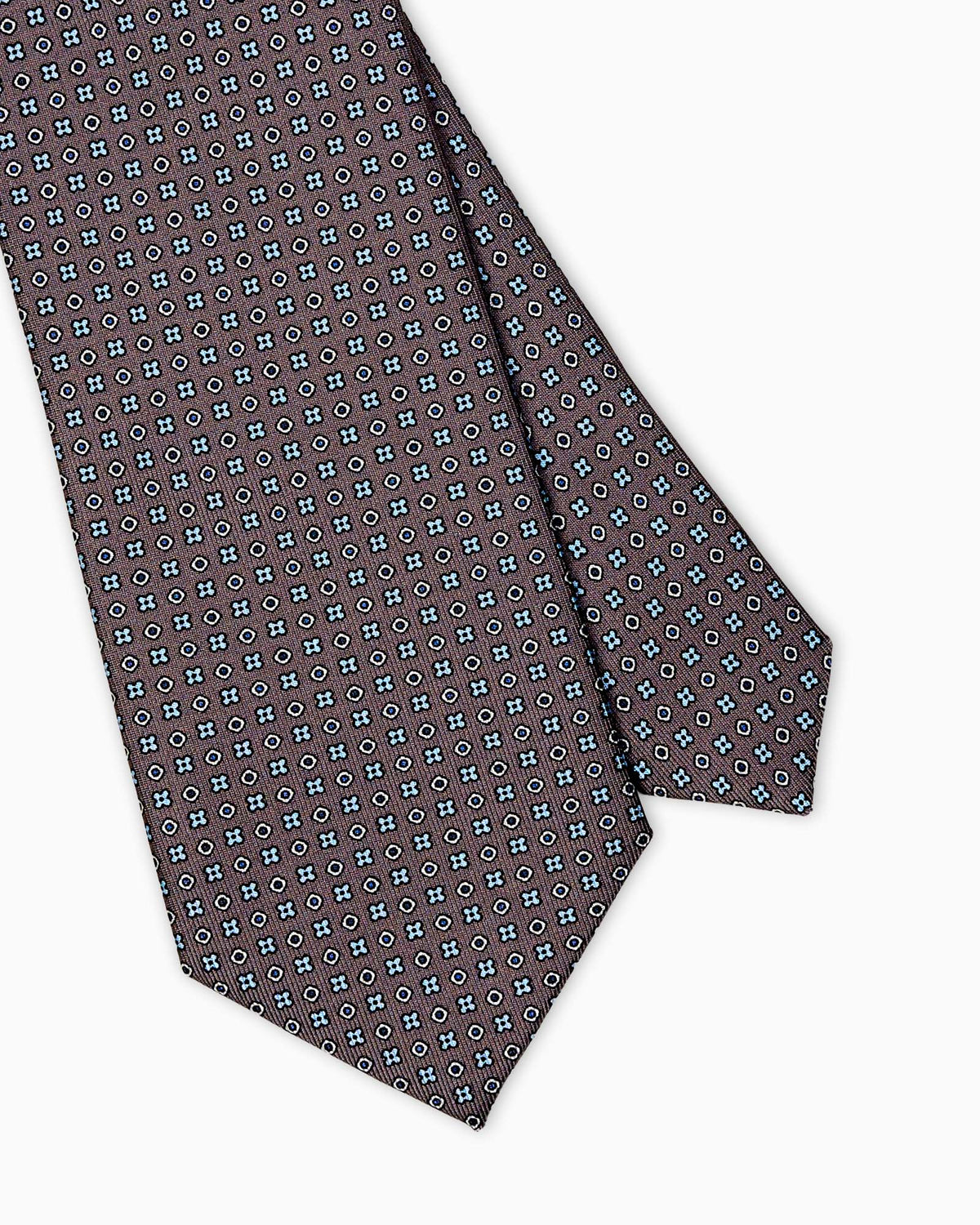 Micro Pattern English Silk Tie - Grey