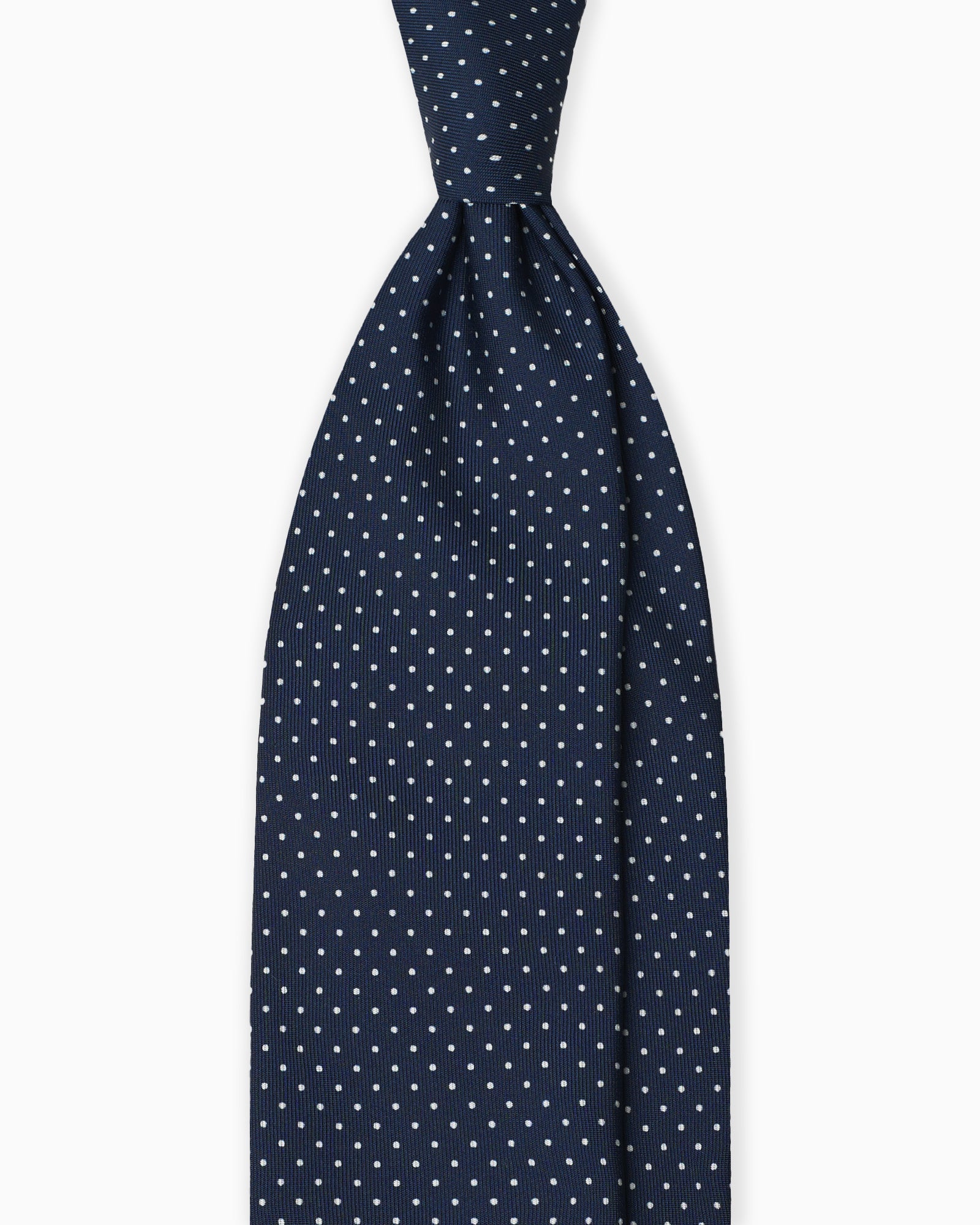 3-Fold Polka Dot Printed English Silk Tie - Blue