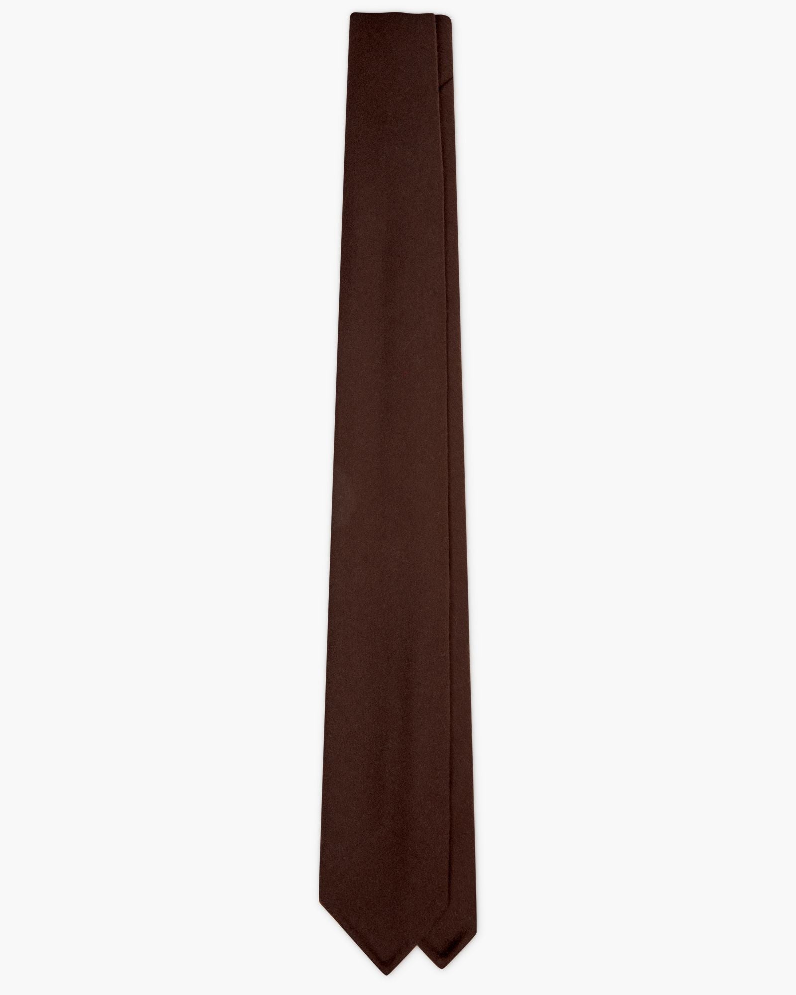 3 Fold Wool Tie - Brown