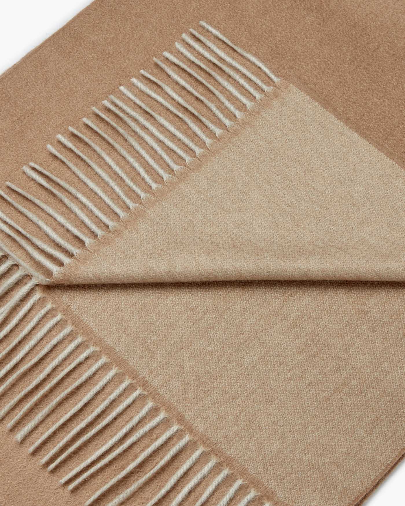 Sciarpa In Cashmere Two-Tone - Cammello