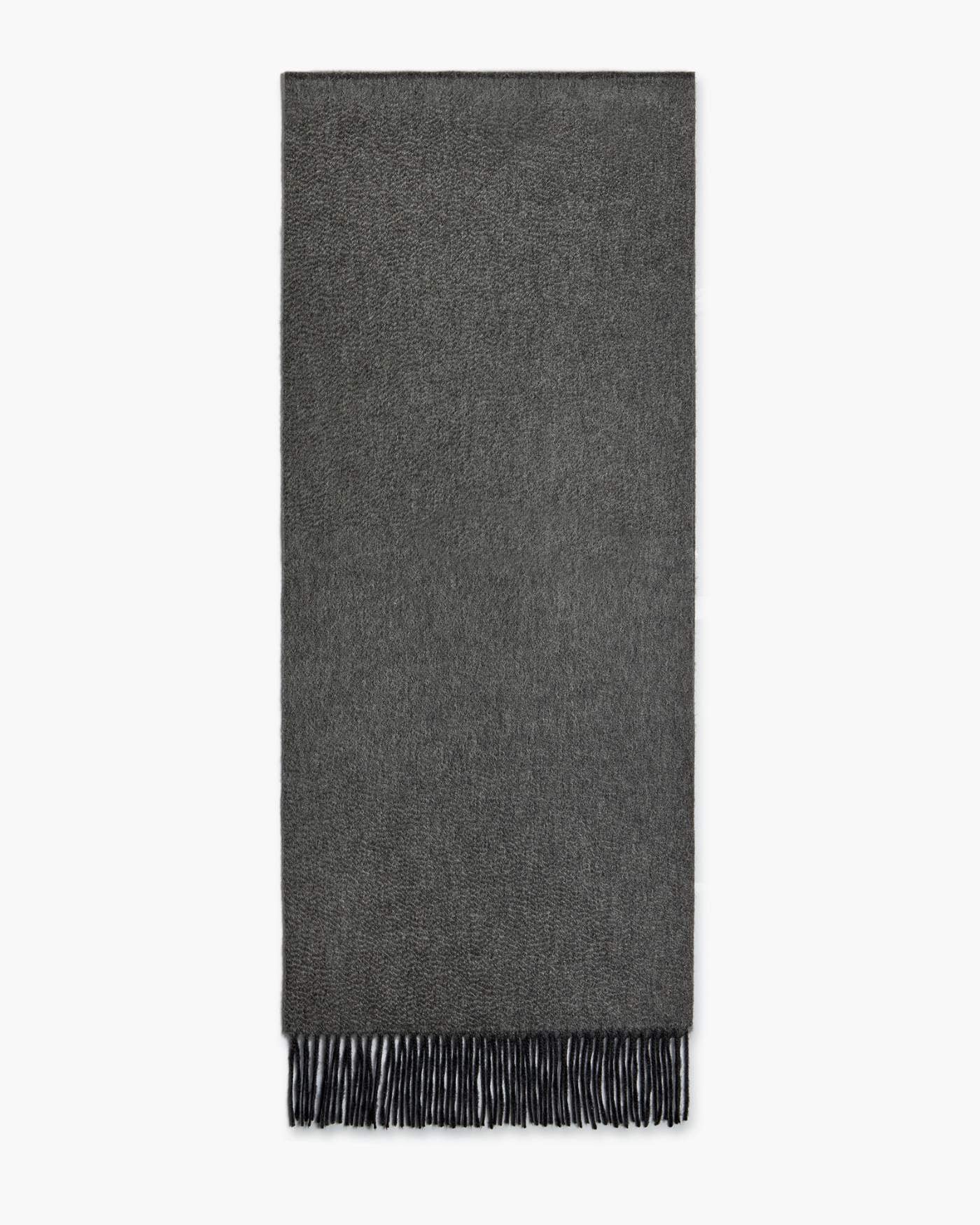 Sciarpa In Cashmere Two-Tone - Grigio Scuro