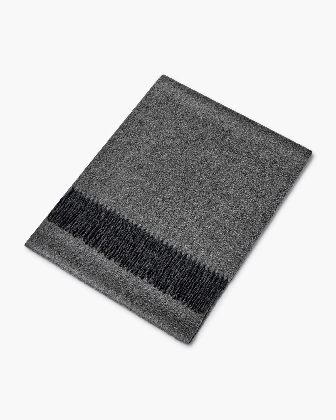 Sciarpa In Cashmere Two-Tone - Grigio Scuro