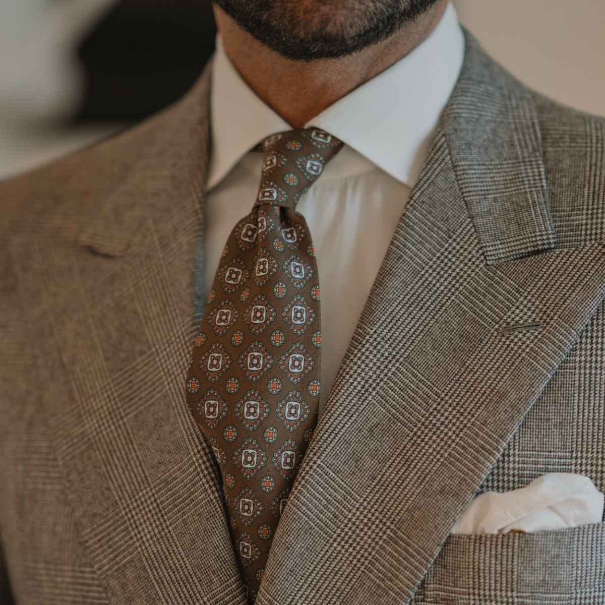 Viola Milano - Cravatta in Seta con Motivo a Zig Zag Lavorata a Maglia - Blu - Handmade in Italy - Luxury Exclusive Collection