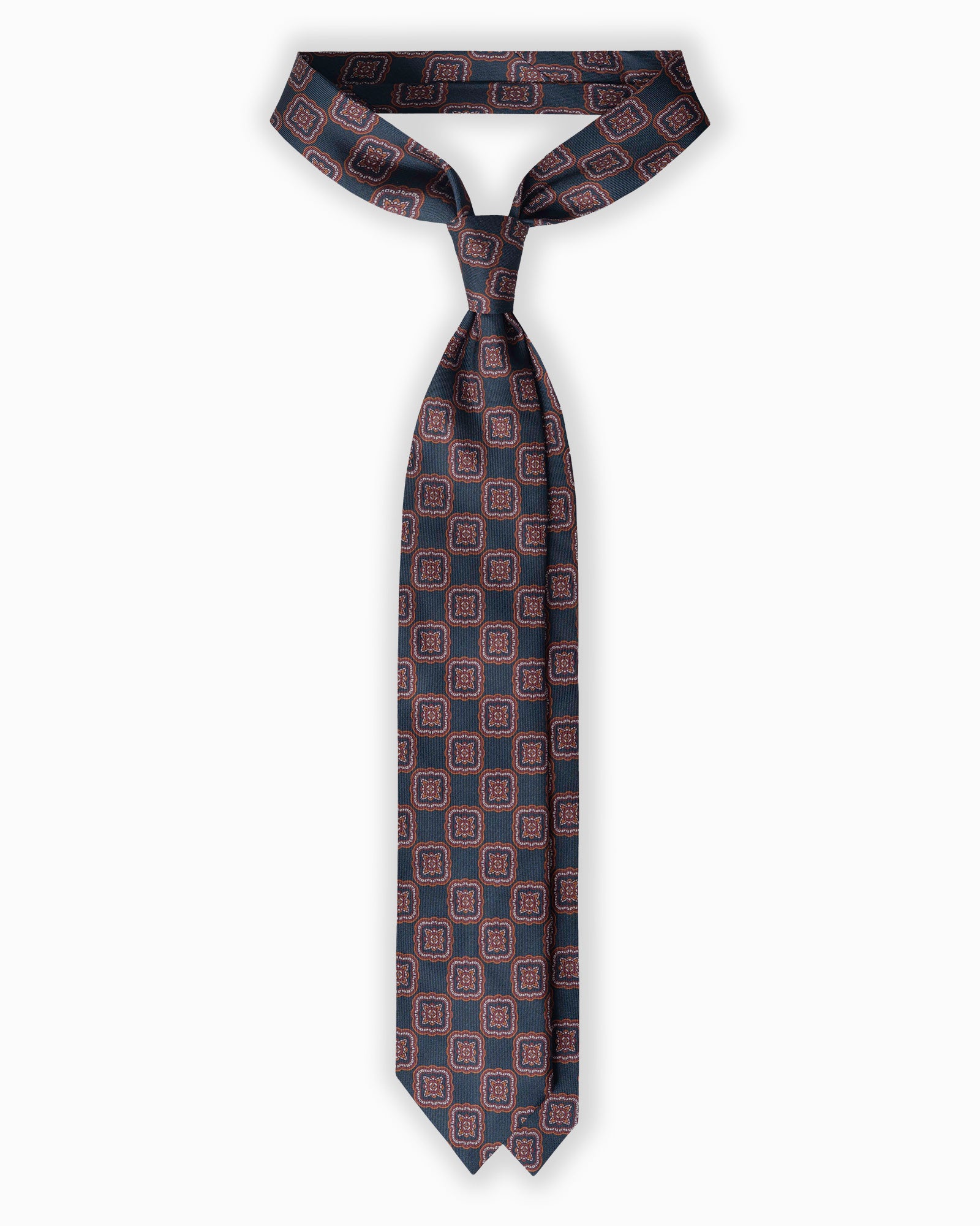 Cravatta in Seta Italiana 3 Pieghe Motivo Geometrico - Grigio Charcoal