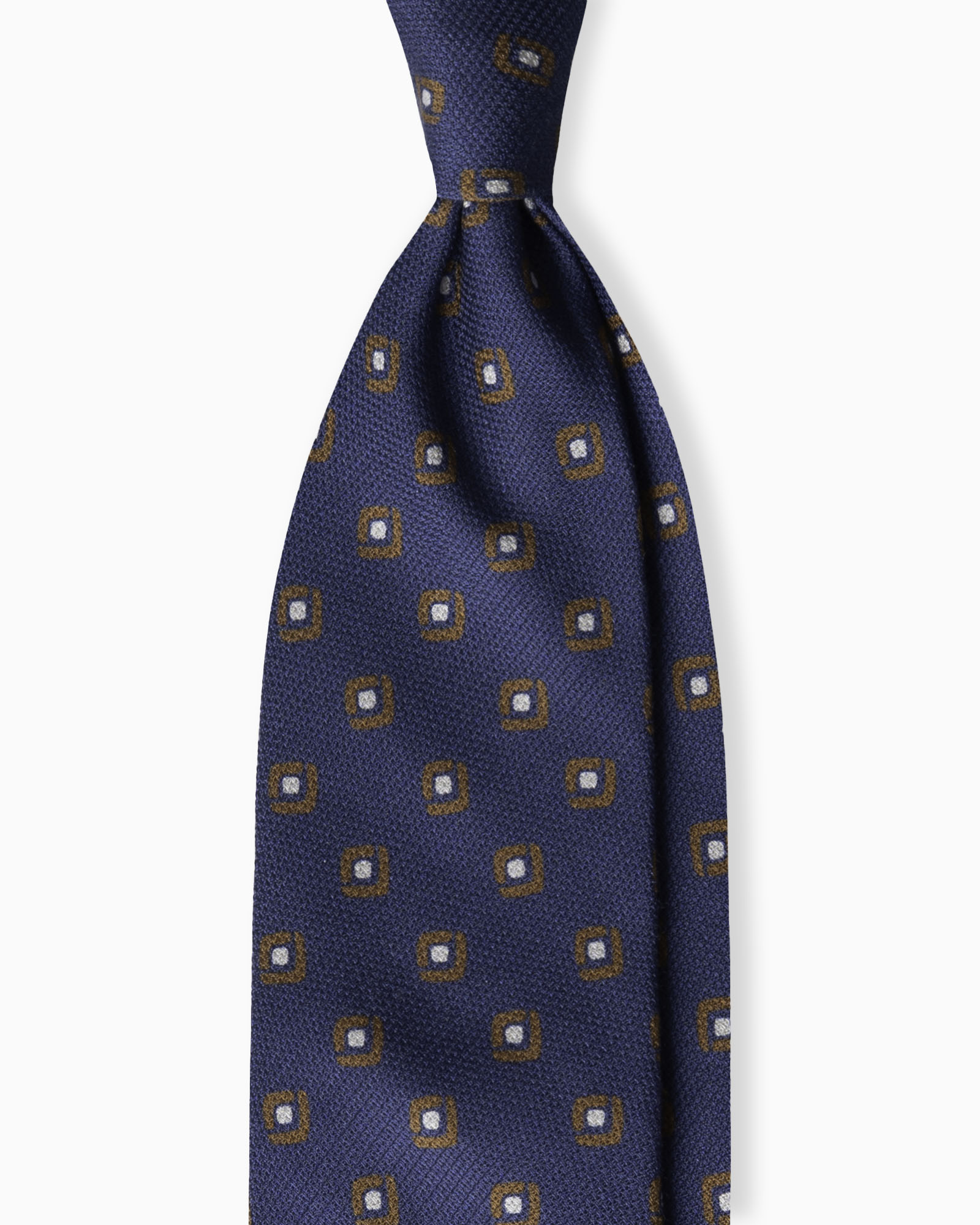 Cravatta in Seta Garzetta 3 Pieghe con Micromotivo - Blu Classico