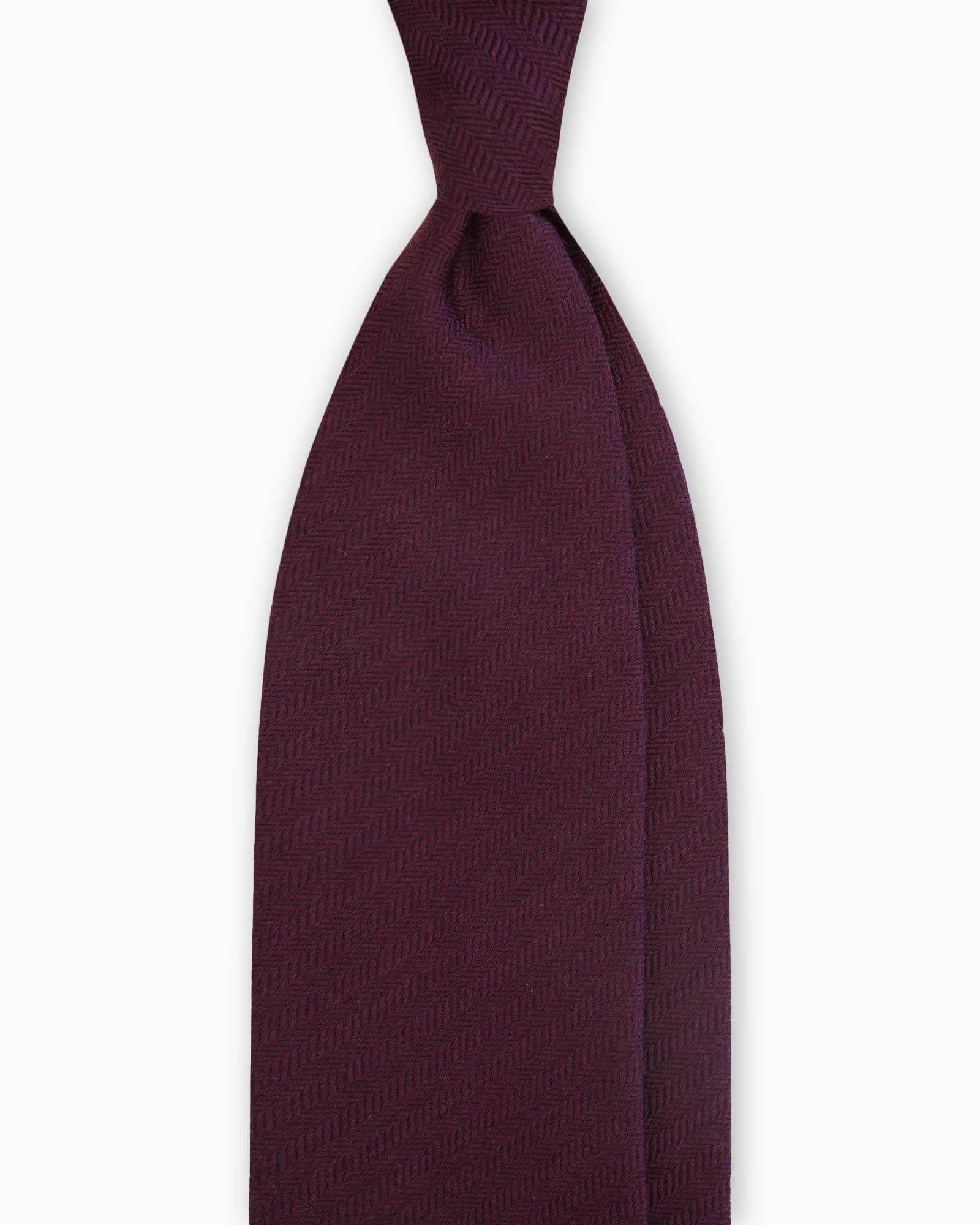 Cravatta 3 Pieghe In Lana e Seta Chevron - Bordeaux