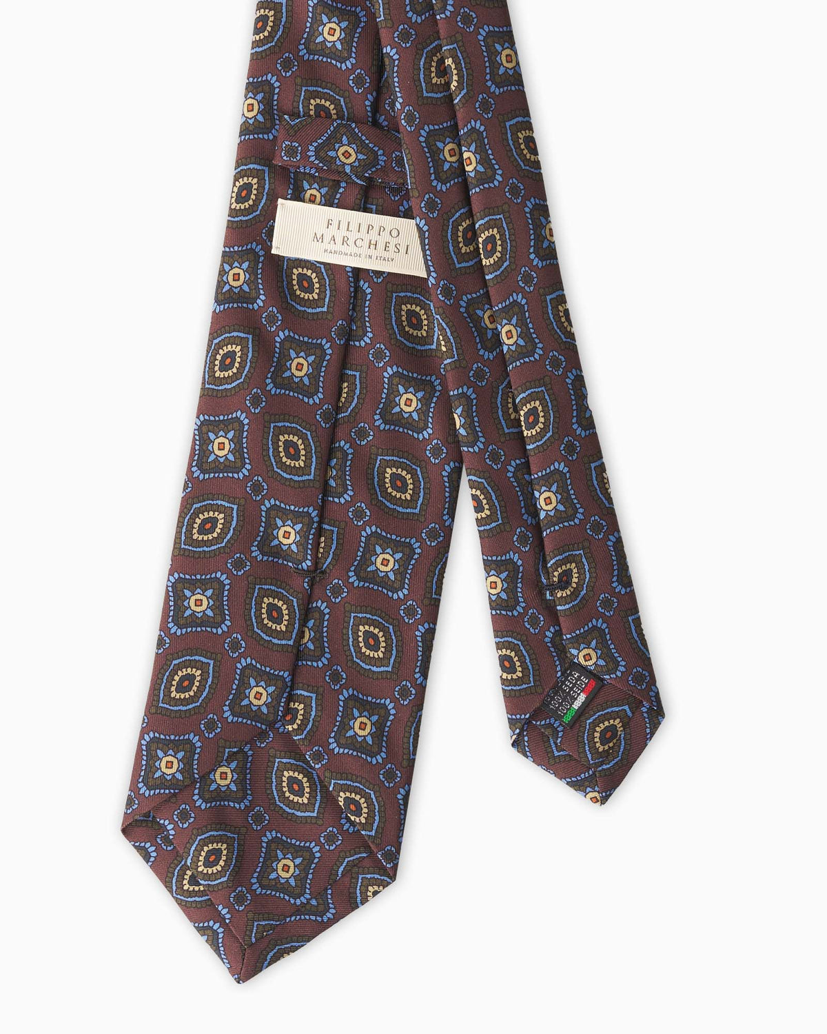 Cravatta in Seta Stampata Paisley - Bordeaux