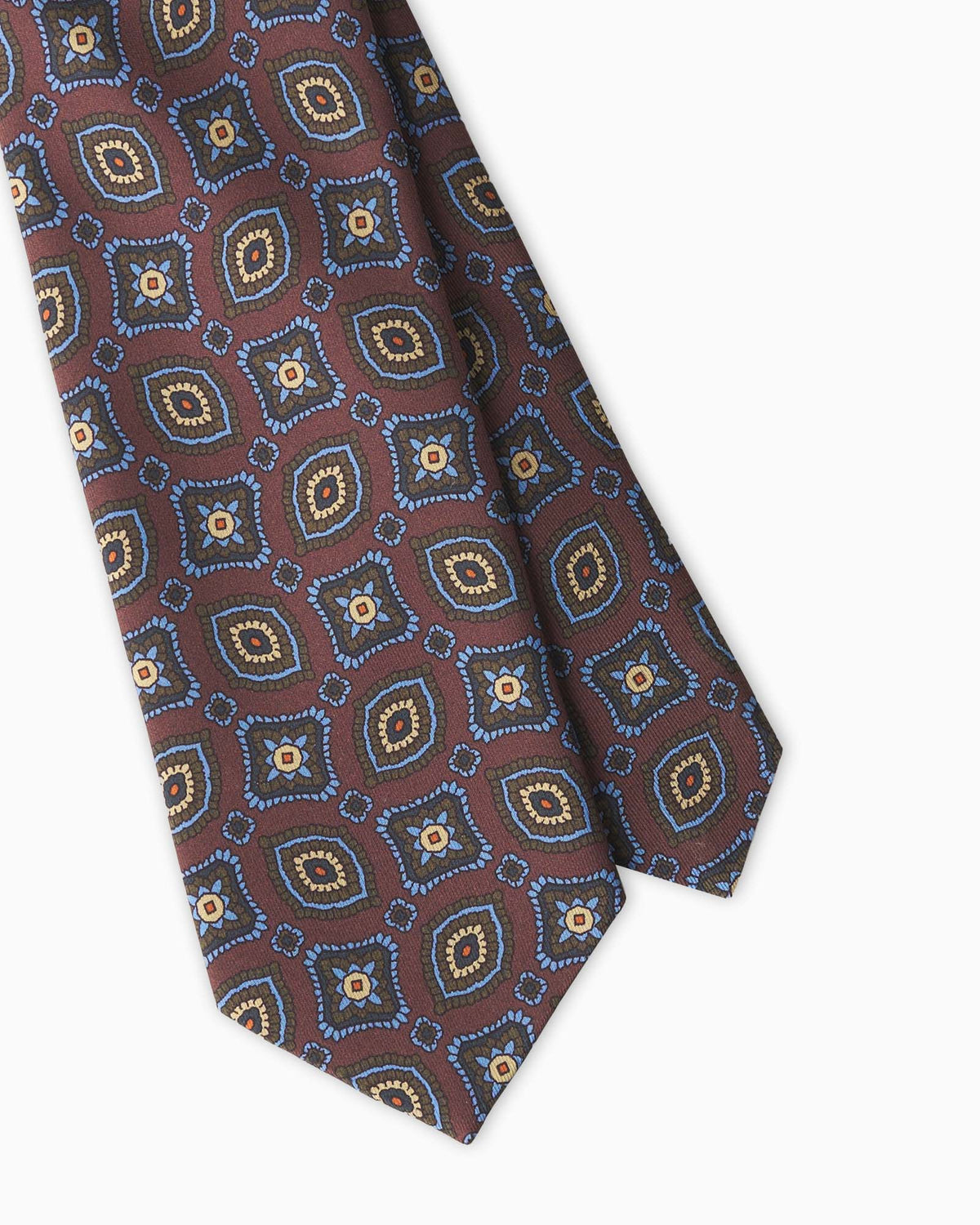 Cravatta in Seta Stampata Paisley - Bordeaux