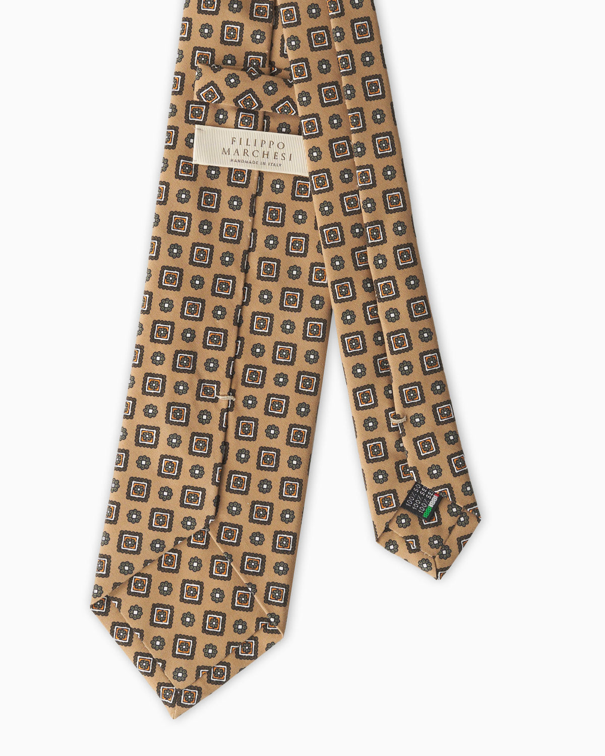 Floral Madder Silk Tie - Camel