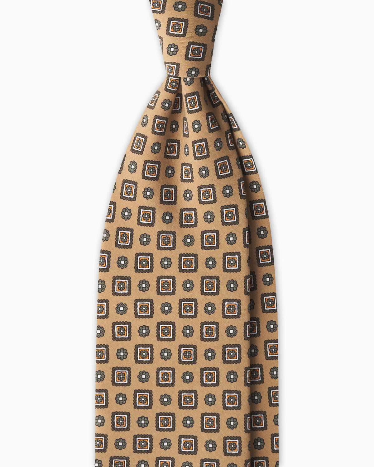 Floral Madder Silk Tie - Camel