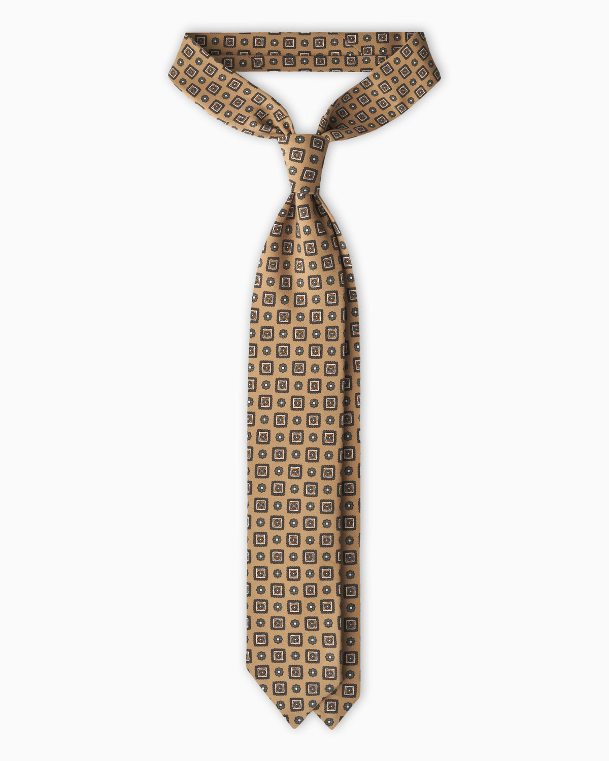 Floral Madder Silk Tie - Camel