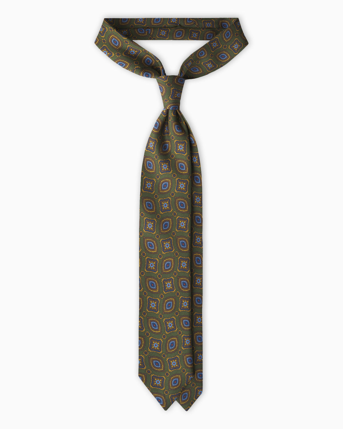 Cravatta in Seta Stampata Paisley - Verde
