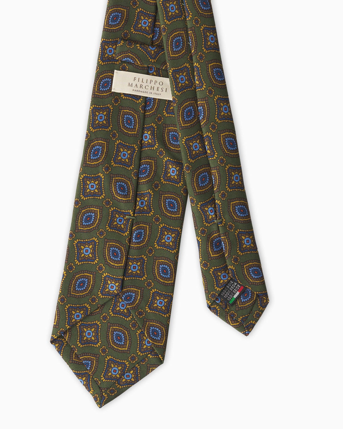 Cravatta in Seta Stampata Paisley - Verde