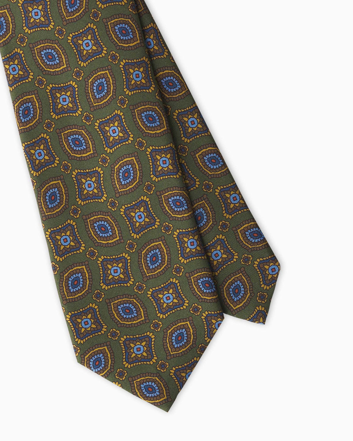 Cravatta in Seta Stampata Paisley - Verde