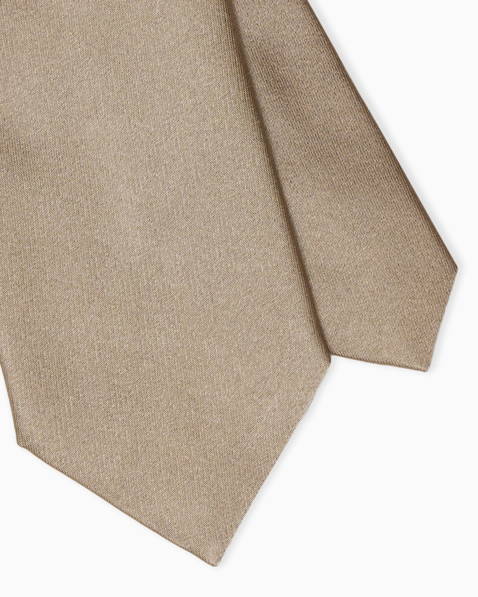 Beige artisanal satin silk tie with lustrous finish