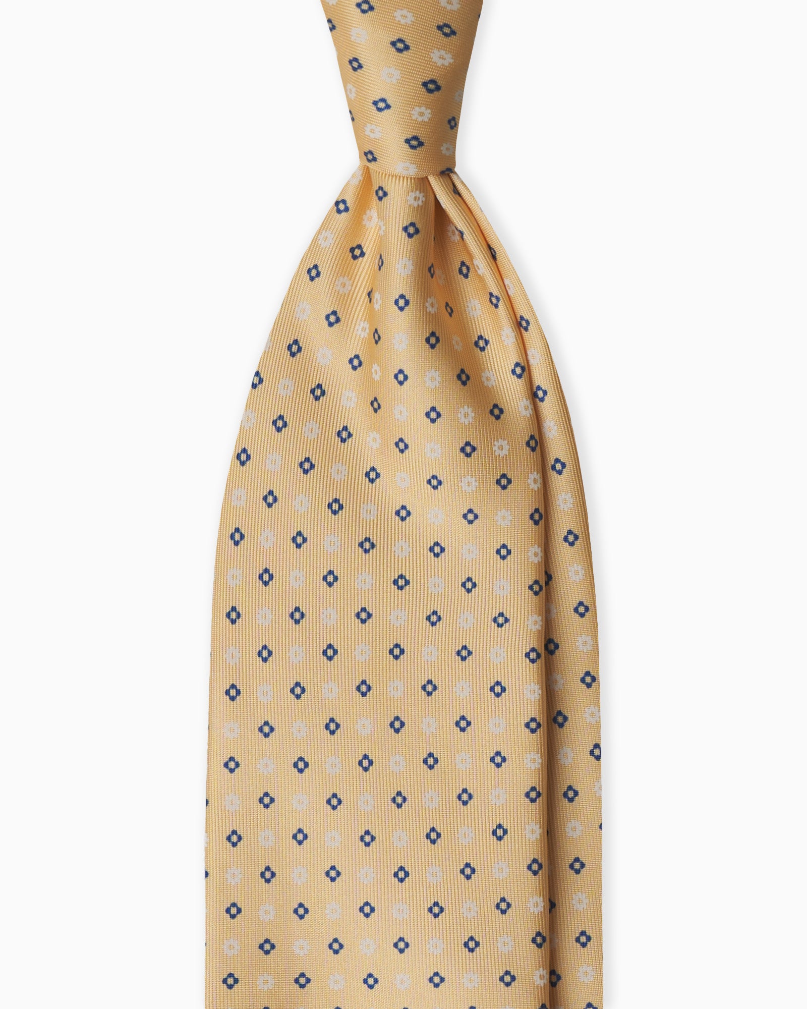 Micro Pattern Italian Silk Tie - Yellow