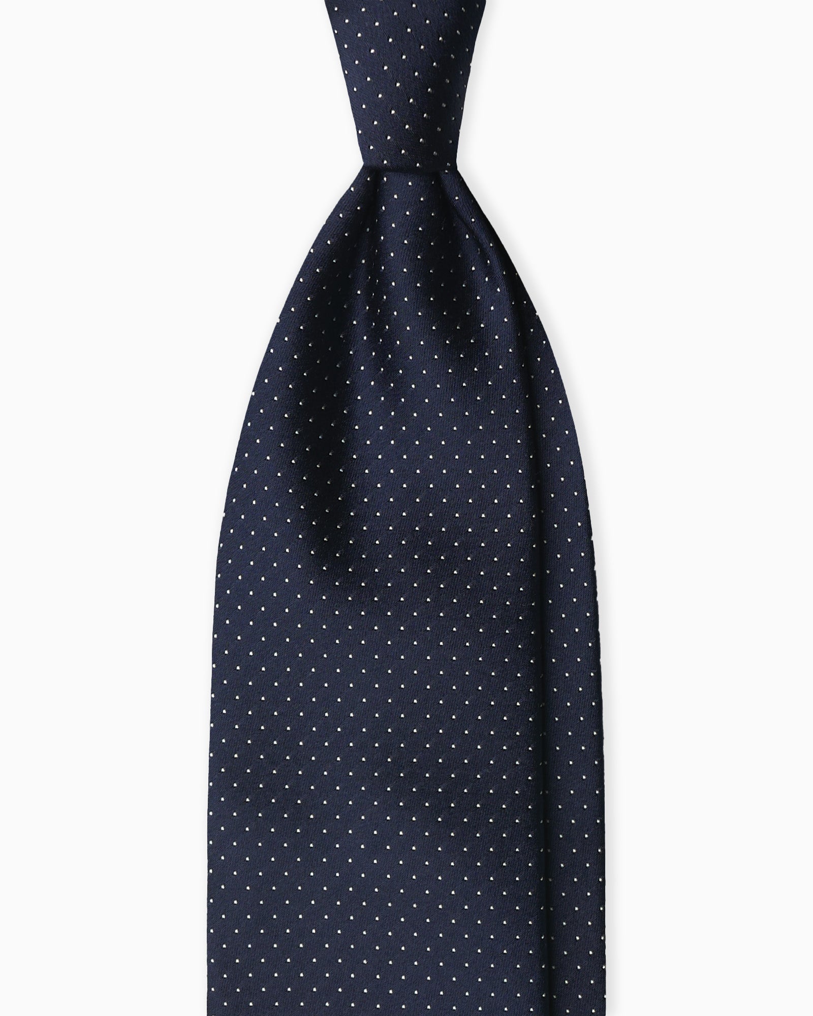 Cravatta in Seta Tessuta Pois - Blu