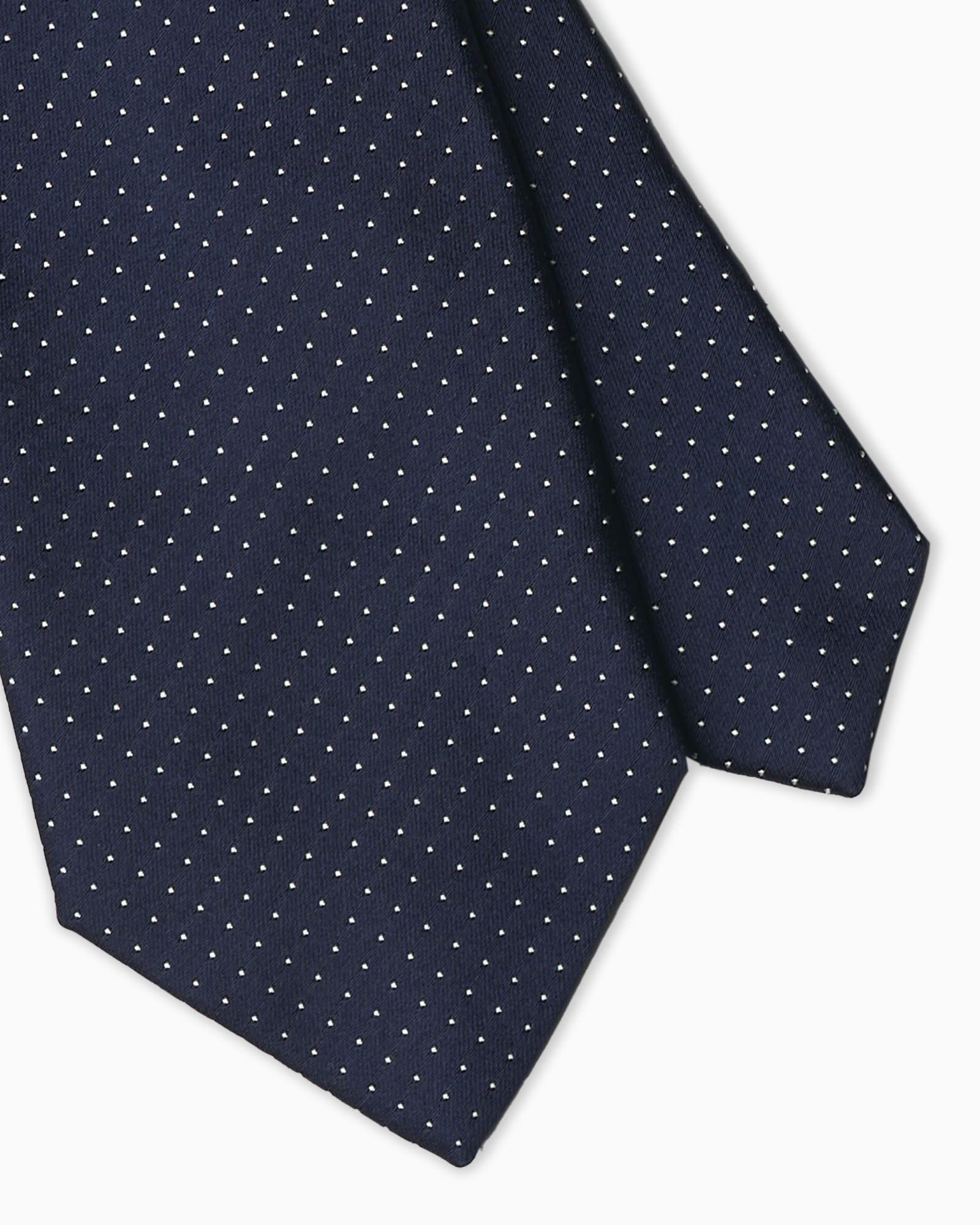 Cravatta in Seta Tessuta Pois - Blu