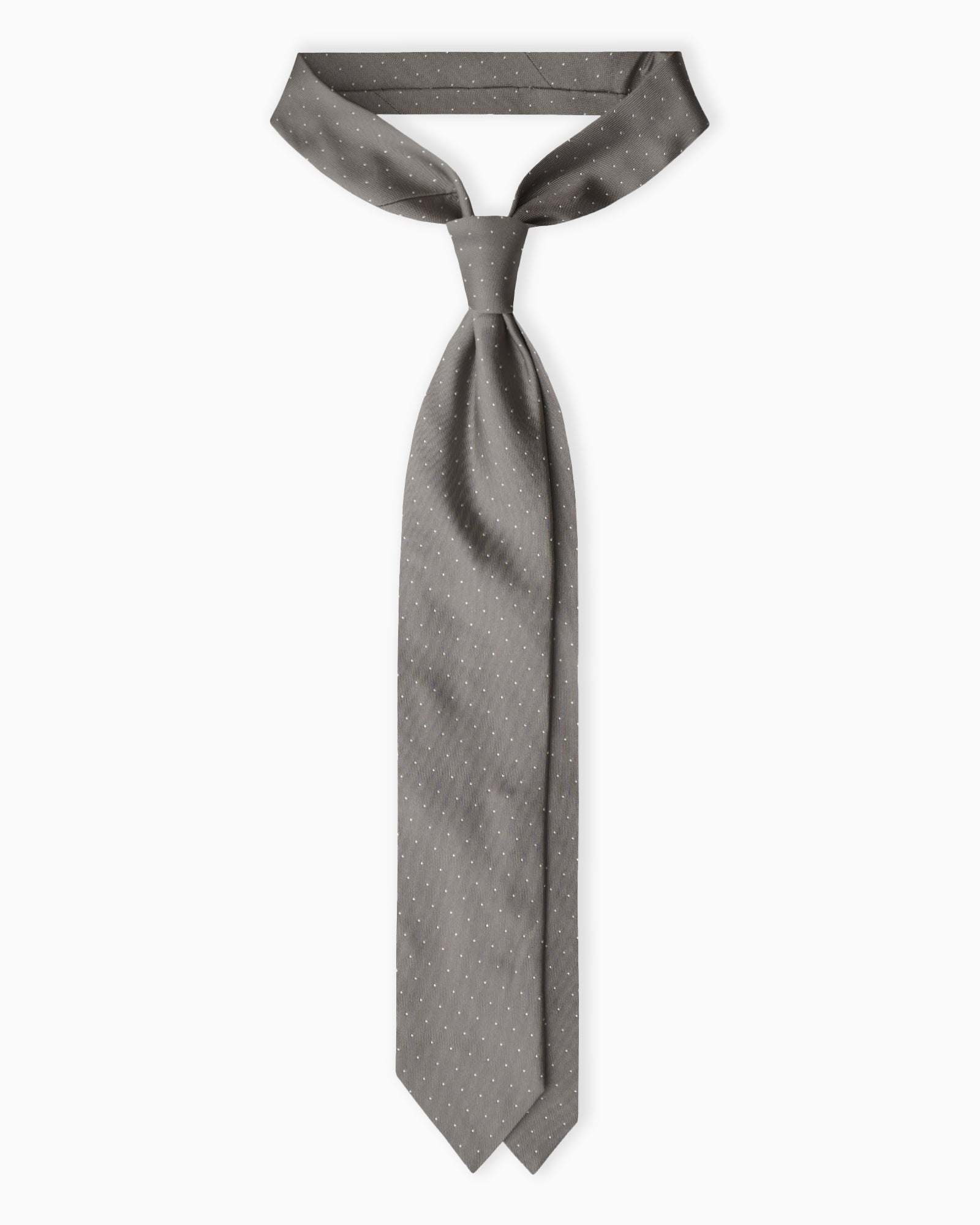 Cravatta in Seta Jacquard Pois - Grigio