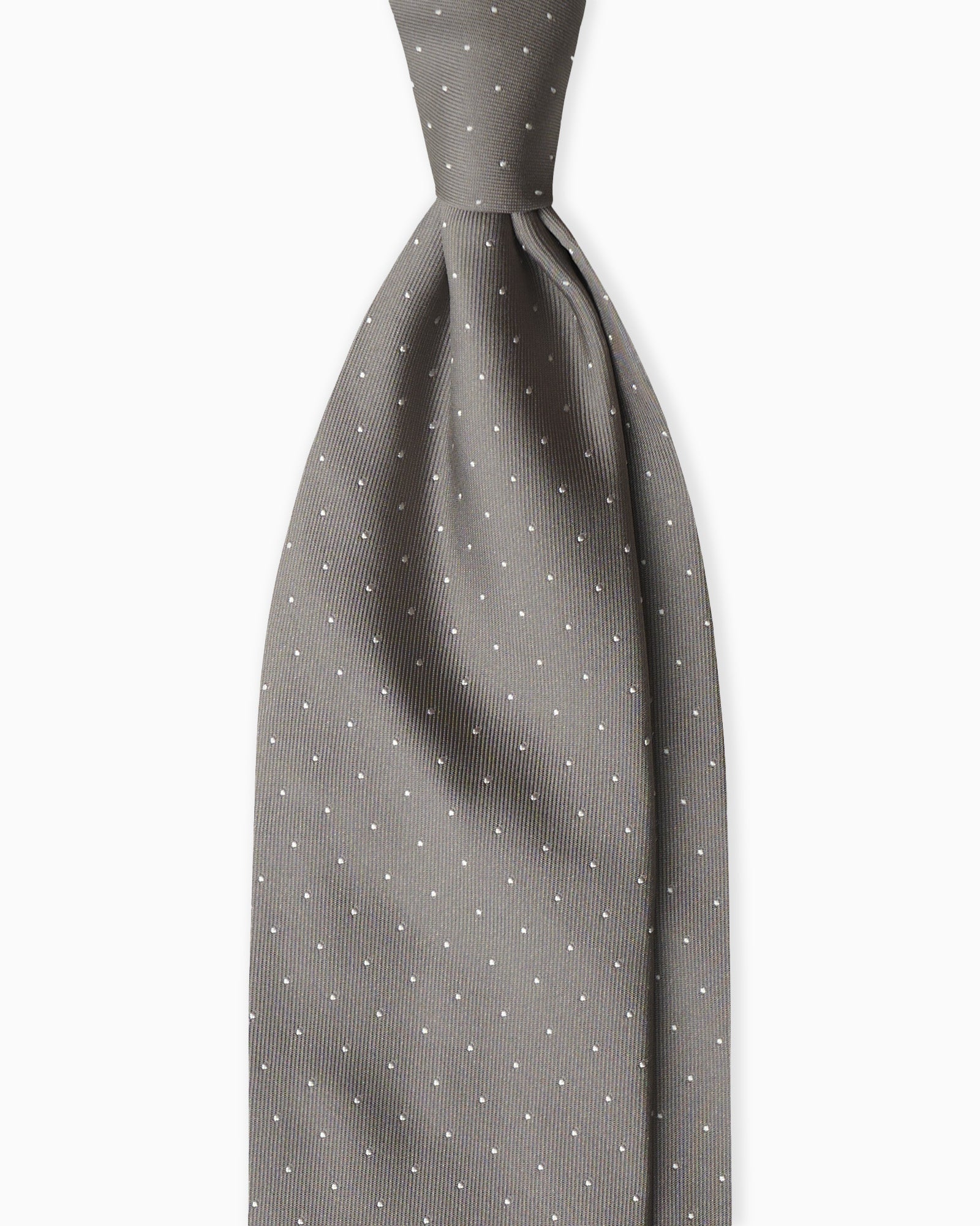 Cravatta in Seta Jacquard Pois - Grigio
