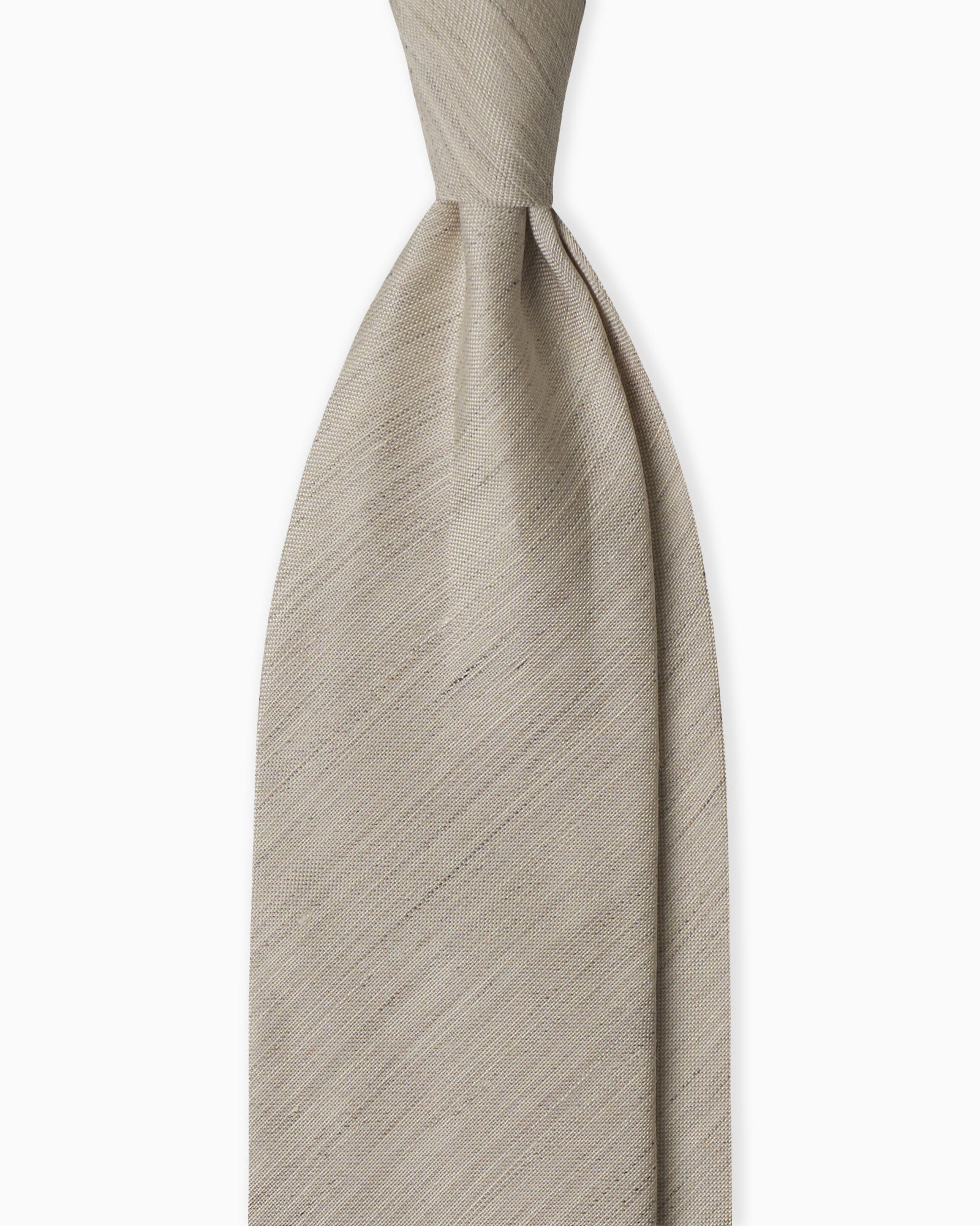 Tipped Linen and Silk Tie - Beige