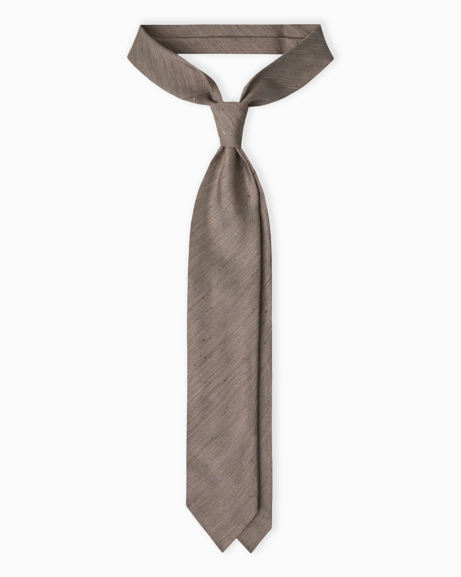 Untipped Linen and Silk Tie - Taupe