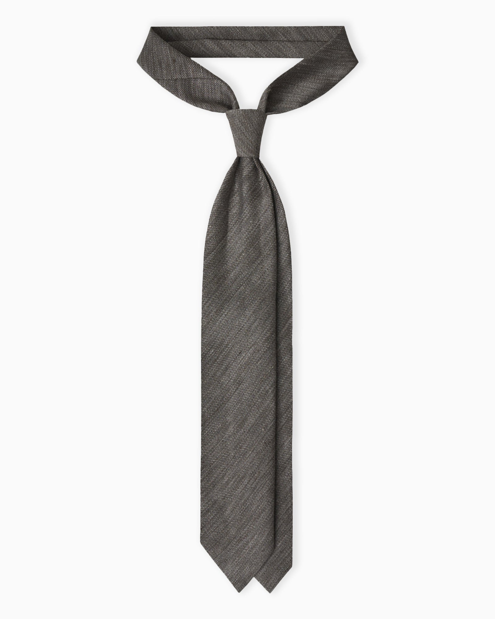 Cravatta Jacquard in Seta Lino - Taupe