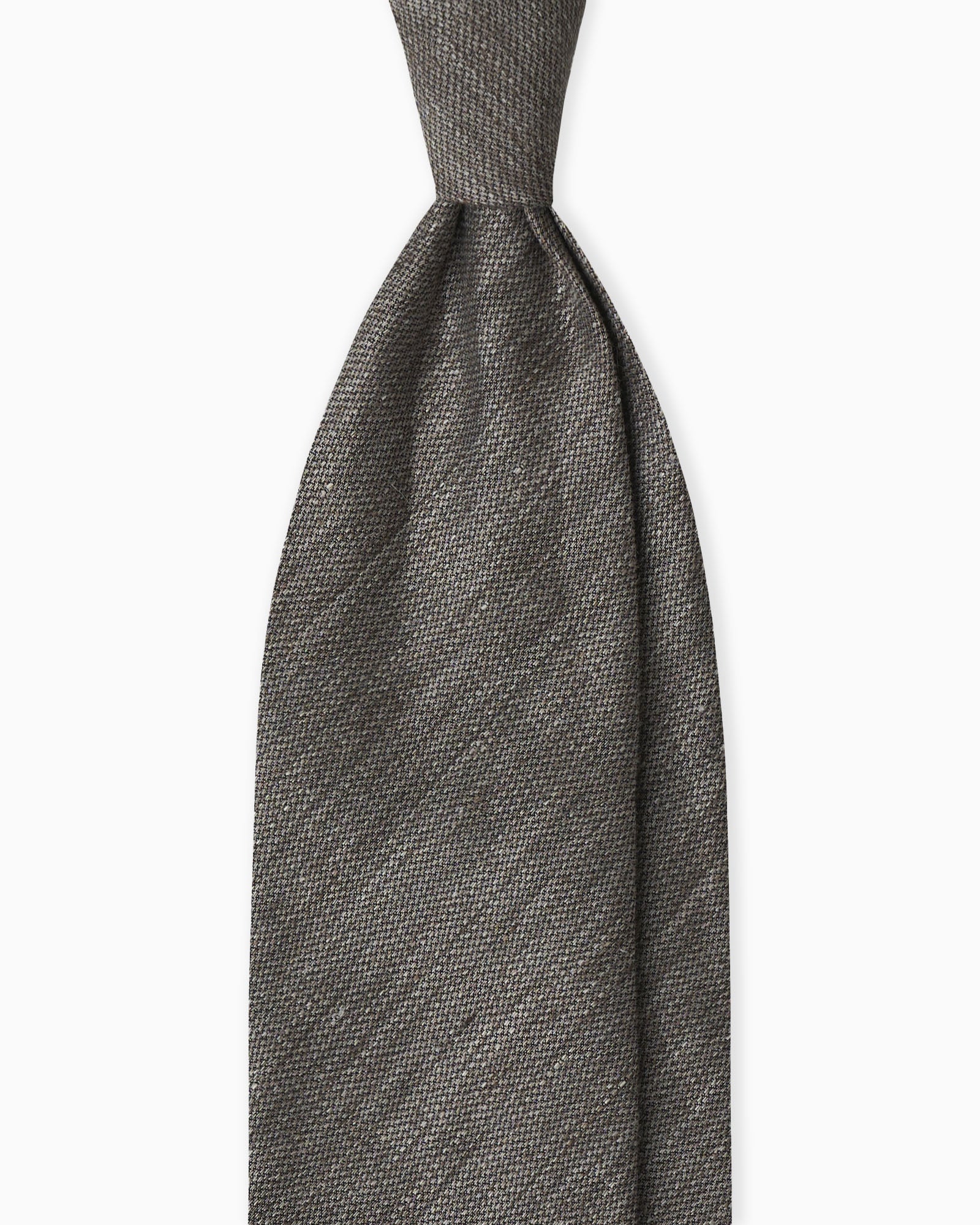 Cravatta Jacquard in Seta Lino - Taupe