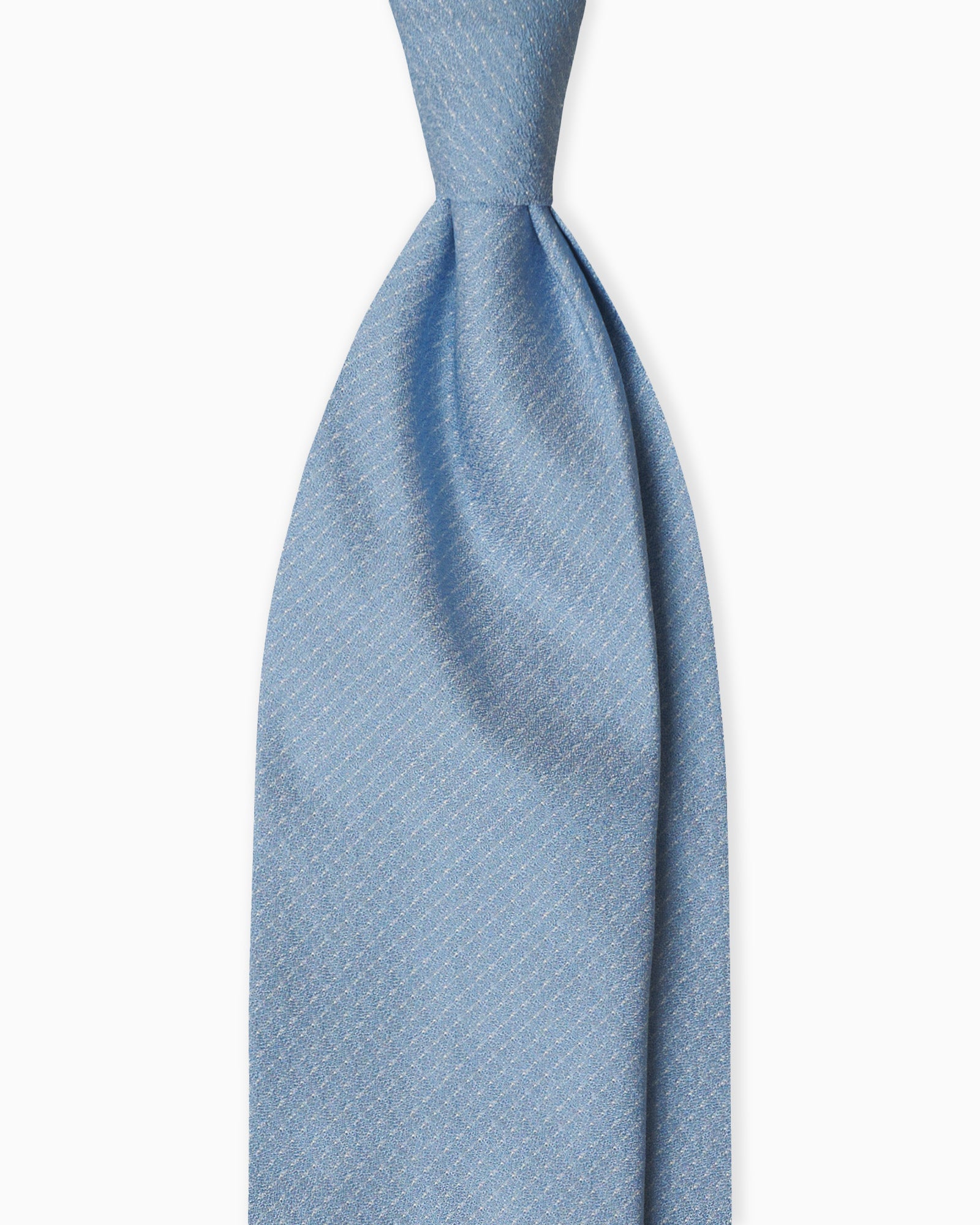 3 Fold Micropattern Jacquard Silk Tie - LIght Blue