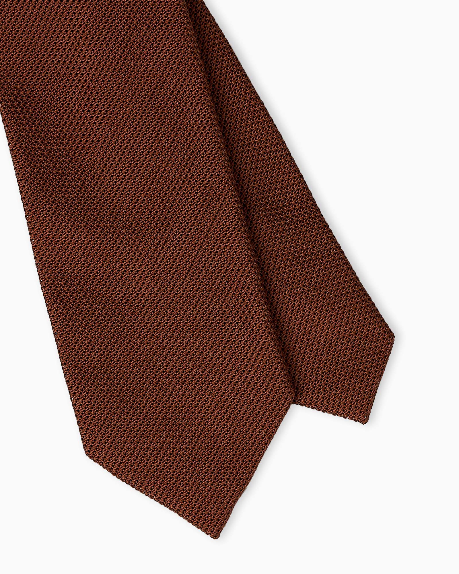 3-Fold Grenadine Garza Fina Silk Tie - Brown
