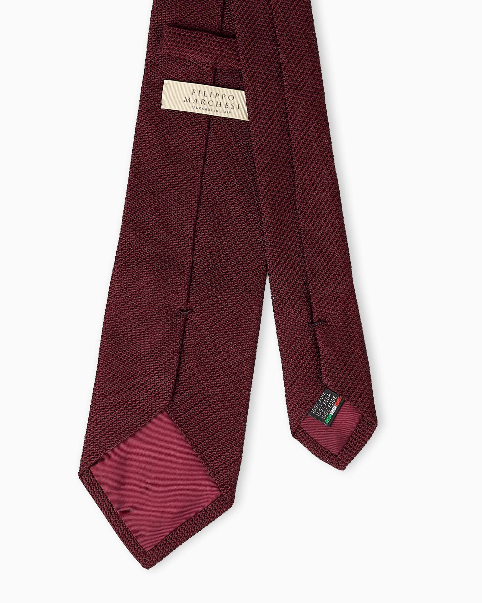 3-Fold Grenadine Garza Fina Silk Tie - Burgundy