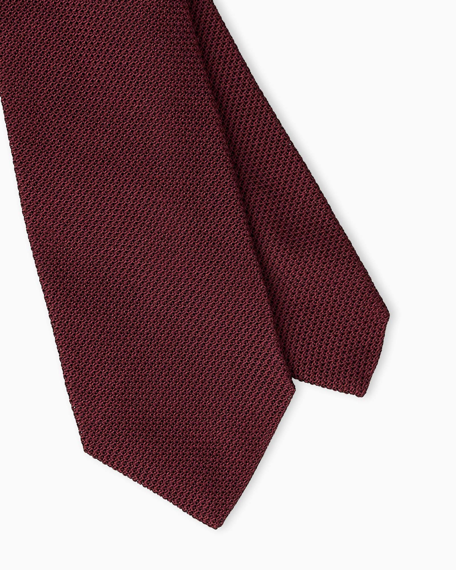 3-Fold Grenadine Garza Fina Silk Tie - Burgundy