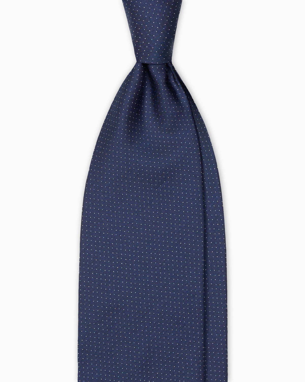 Micro Polka Dot Woven Silk Tie - Dark Blue