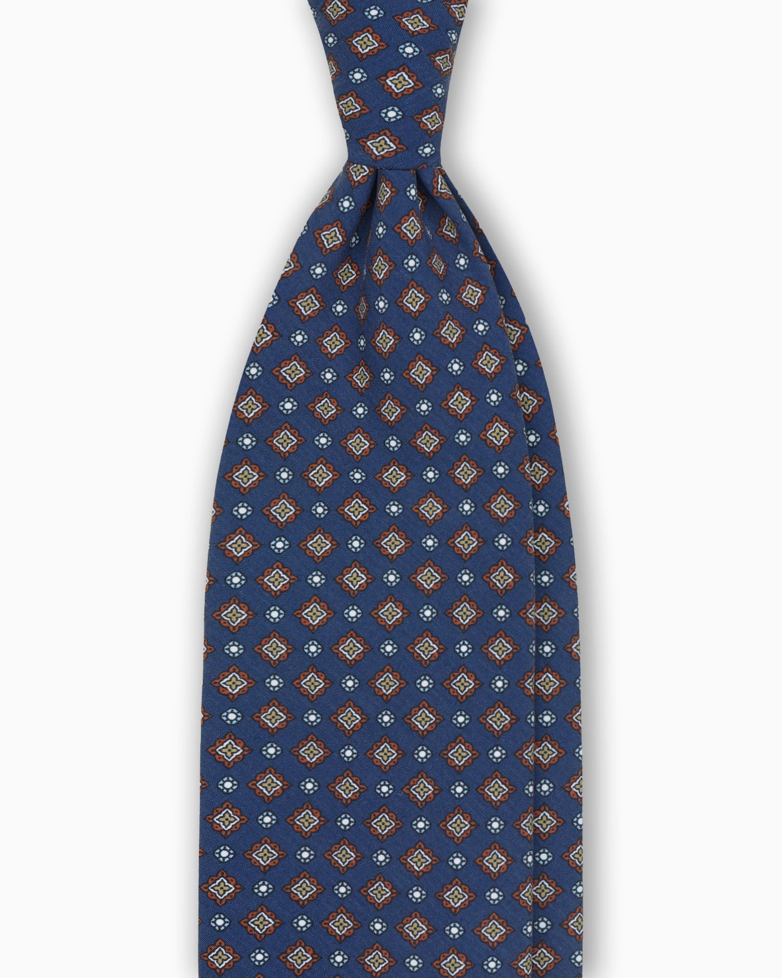 Cravatta in Seta Madder Floreale - Blu Avio