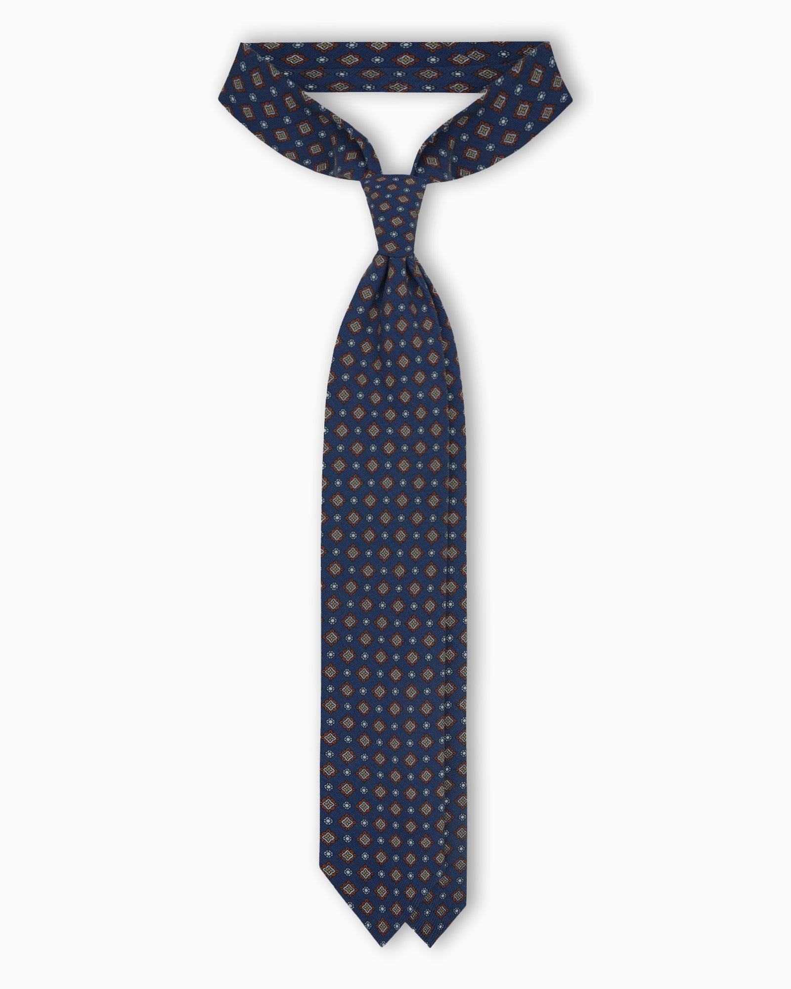 Cravatta in Seta Madder Floreale - Blu Avio