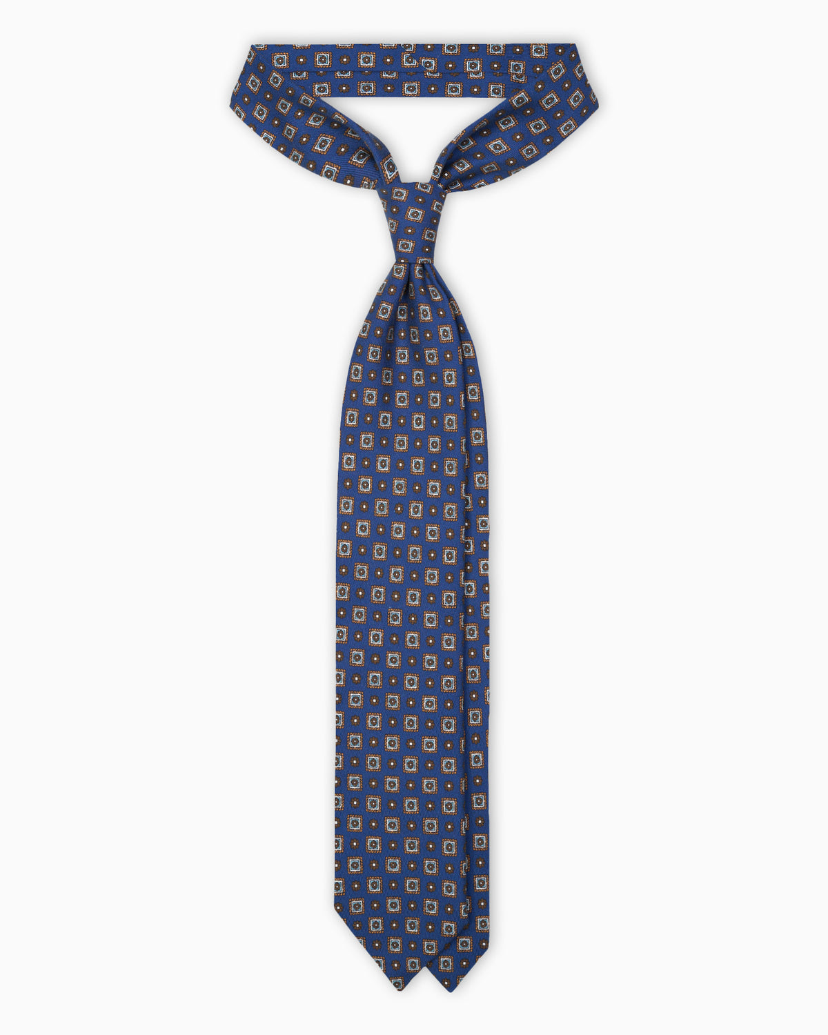 Floral Madder Silk Tie - Blue Brown