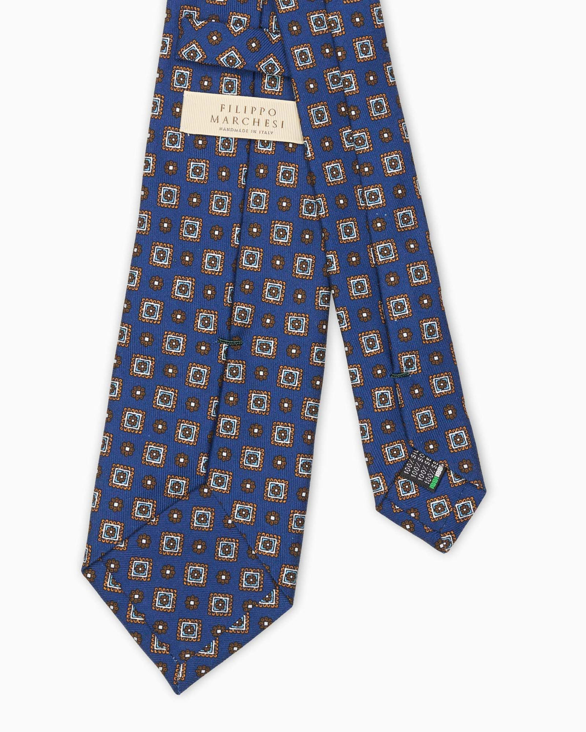 Floral Madder Silk Tie - Blue Brown
