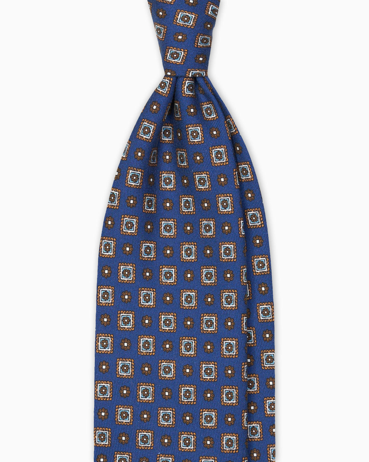 Floral Madder Silk Tie - Blue Brown