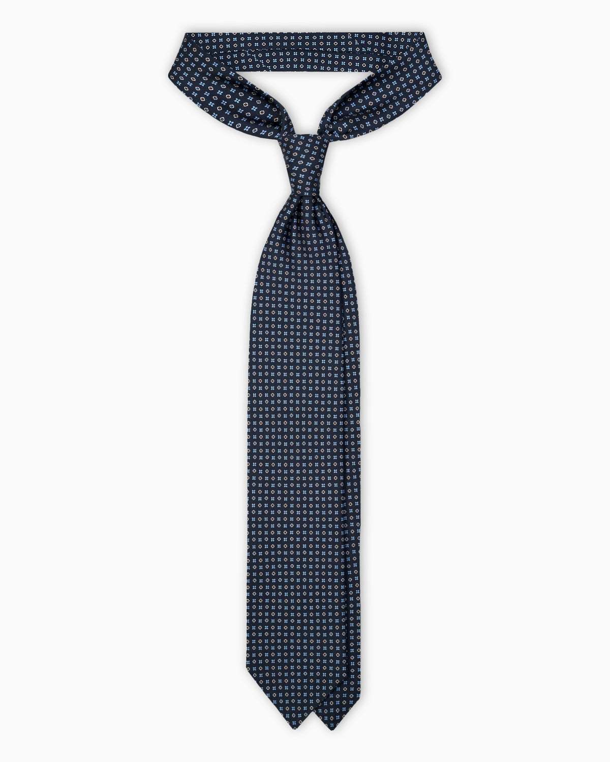 Cravatta in Seta Inglese Micromotivo - Blu Azzurro
