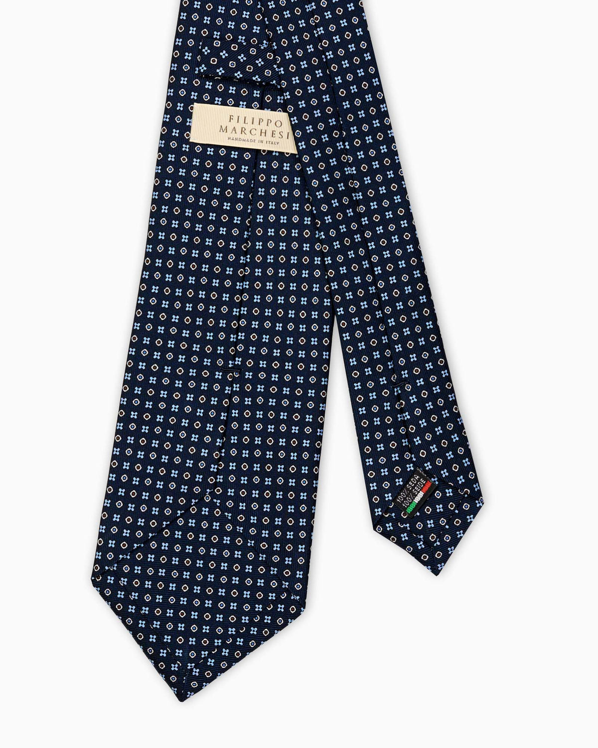 Cravatta in Seta Inglese Micromotivo - Blu Azzurro