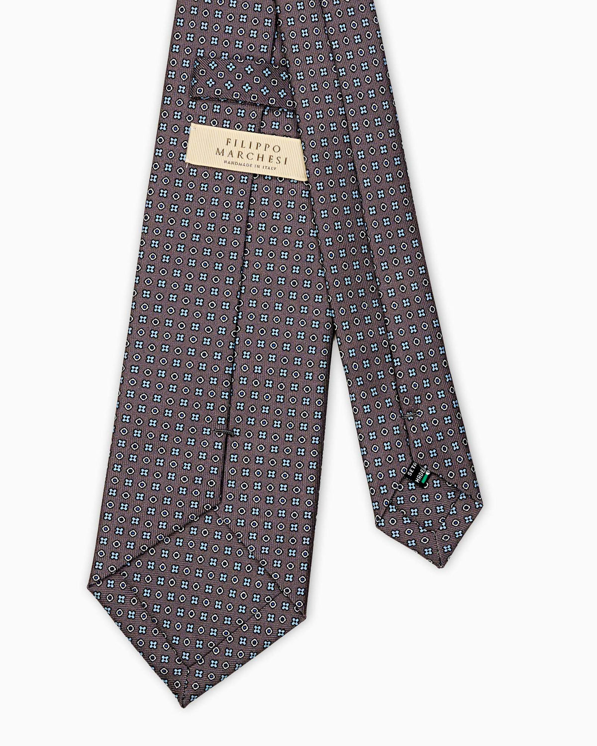 Micro Pattern English Silk Tie - Grey