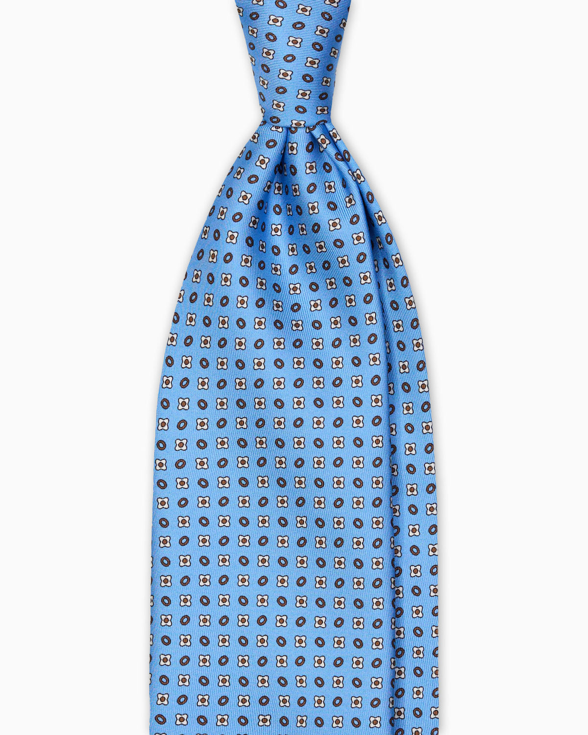 Micro Pattern Printed Silk Tie - Light Blue