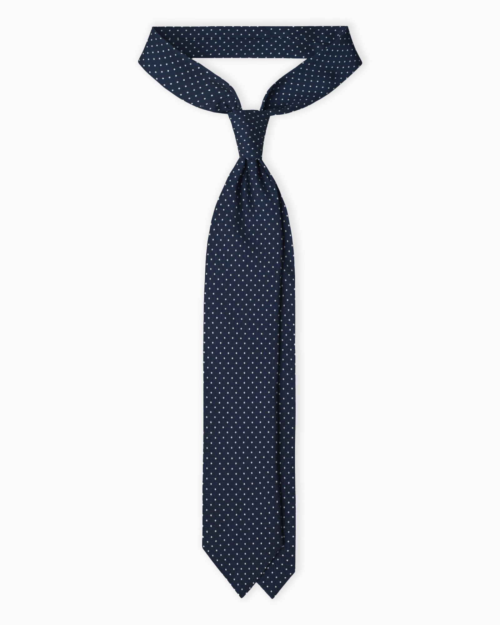 3-Fold Polka Dot Printed English Silk Tie - Blue